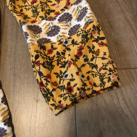 Dr2 Plus Floral Top Flowy Yellow Long Sleeve Boho - Picture 5 of 8